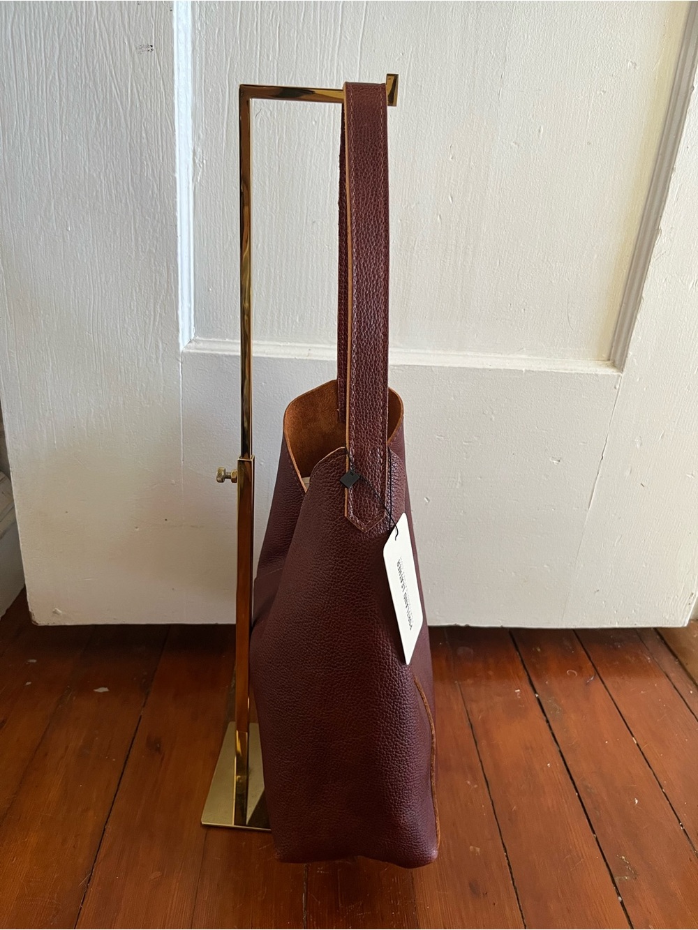 Portland Leather Goods Large Naomi Shoulder Bag in Nutmeg Pebbled Leather NWT - Picture 5 of 14